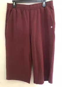 Baleaf New Womens XL Maroon Capri Jogger Pants Performance Workout Elastic Wst - Picture 1 of 5