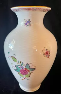 Herend Basketweave Chinese Bouquet Multicolor 9" H Vase - Picture 1 of 5