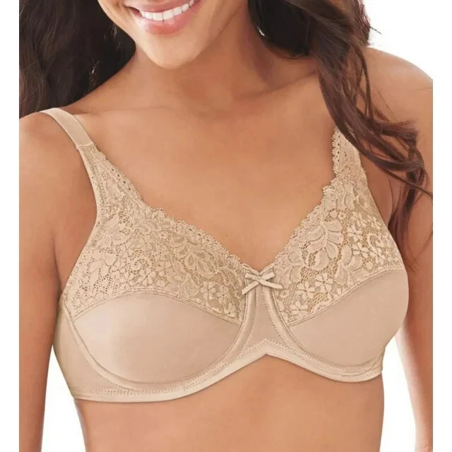 Lilyette Paris Nude Comfort Lace Underwire Minimizer Bra US 40ddd UK 40e