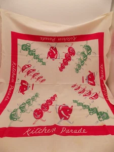 Vintage cotton Kitchen Parade dish towel/small tablecloth 26" X 32" - small hole - Picture 1 of 8