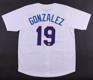 JUAN GONZALEZ TEXAS RANGERS JERSEY JSA WITNESSED COA AUTO INDIANS TIGERS ROYALS - Picture 1 of 2