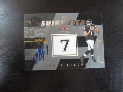 2003 Fleer Focus Shirtified # 2 NS Michael Vick Autograph Signed Card JSA (M)  - Image 1 of 2