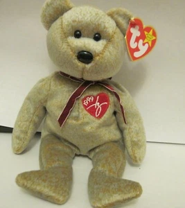 1999 TY BEANIE BABY SIGNATURE BEAR WITH 2 TAG ERRORS - PE PELLETS - Picture 1 of 4