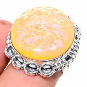 Yellow Triplet Opal Gemstone 925 Sterling Silver Ring Size 6.5 h464 - Picture 1 of 6