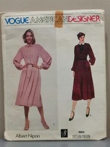 Vogue American Designer #1984 Albert Nipon Vintage Sewing Pattern Size 8 Cut - Picture 1 of 5