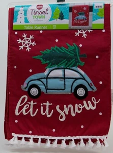 Winter Wonder Lane Christmas Let it Snow Volkswagen Table Runner 13"L x 72"W NWT - Picture 1 of 1