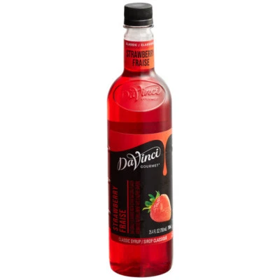 DaVinci Gourmet Classic Strawberry Flavoring / Fruit Syrup 750 mL 711SYP4DSBRY - Image 1 of 2