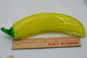 Vintage Art Hand Blown Glass Fruit Yellow Banana Life Sized D1 - Picture 1 of 8