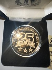 New Jersey NJ Devils 25th Anniversary 24k Gold Medallion Highland Mint