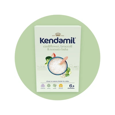 Mingau para assar couve-flor, brócolis e tomate Kendamil, 150gr - Imagem 1 de 2