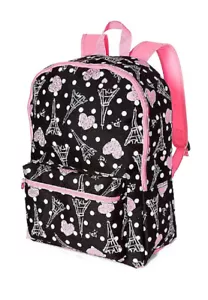 Justice For Girls Paris Eiffel Tower Backpack Book Bag - Picture 1 of 2