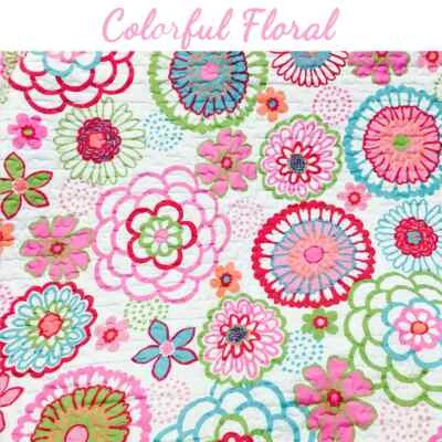 NOVO! ~ CONJUNTO DE COLCHA ACONCHEGANTE ROSA BRANCO VERMELHO VERDE AZUL ÁGUA FLOR BOLINHAS MENINAS - Imagem 1 de 4