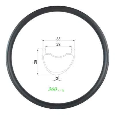 Llantas de carbono sin cámara cubierta asimétrica 29er MTB XC 24H 28H 32H mate brillante Foto 1 de 4