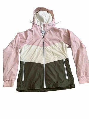 Chaqueta de lluvia Columbia Colorblock con capucha cremallera completa con capucha talla S Foto 1 de 4
