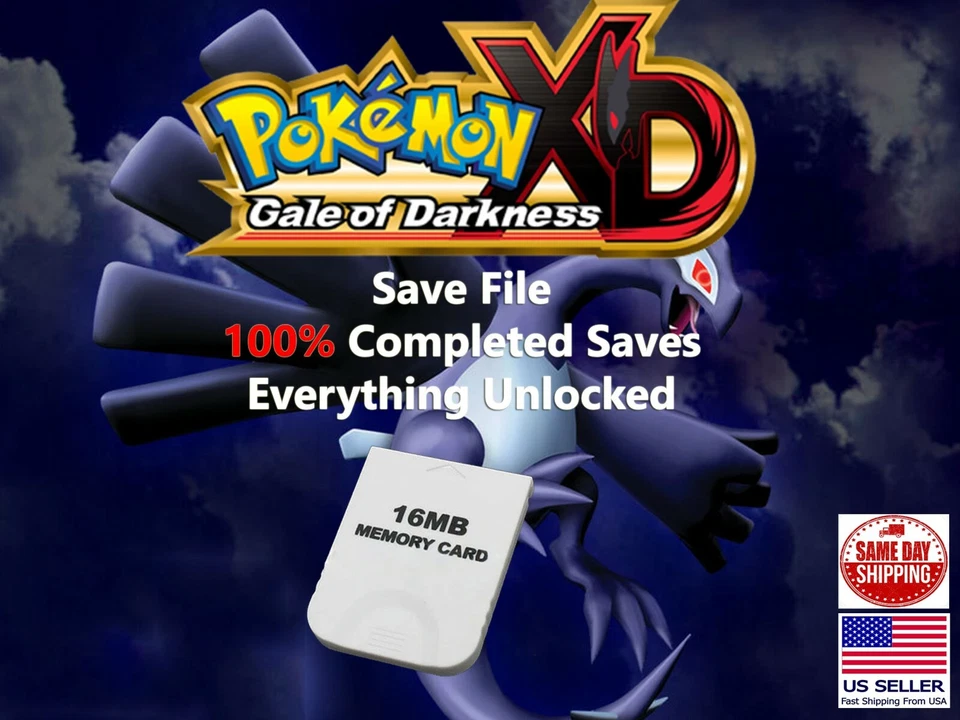 Pokémon XD Gale of Darkness GameCube Memory Card 100% Everything Unlocked File - Image 1 of 1