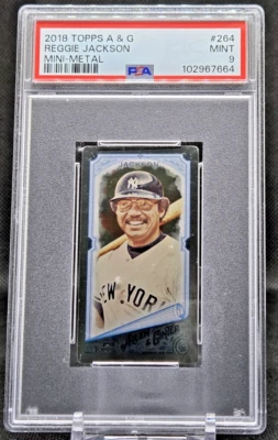 2018 Topps Allen & Ginter Mini-Metal #264 Reggie Jackson #/3 PSA 9 (JBC2054) - Image 1 of 2