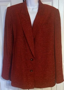 Giacca cache Criscione New York blazer rosso filo oro anni 80 med vintage USA ETICHETTA! - Foto 1 di 10