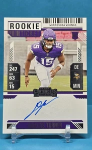 Dallas Turner 2024 Contenders Rookie Variation Ticket Auto Vikings - Bild 1 von 2