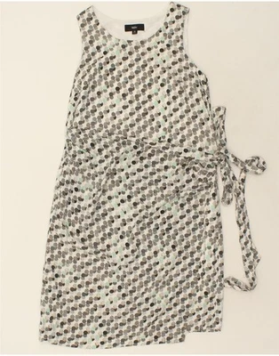 Vestido envolvente MOSSIMO para mujer sin mangas Reino Unido 12 mediano blanco lunares rayón AB12 Foto 1 de 3