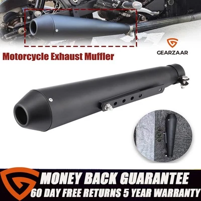 Universal Black   Motorcycle Exhaust Pipe Muffler Silencer for Cafe Racer Style - Image 1 of 4