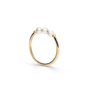 Zarter Perlenring Damen 18k vergoldet – Elegantes Schmuckstück Gold - Größe 56 - Bild 1 von 5