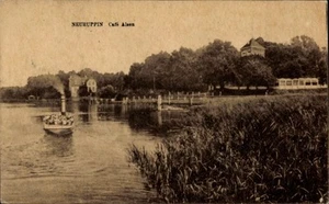 Ak Neuruppin in Brandenburg, Café Alsen, Boot auf dem Wasser,... - 4731989 - Bild 1 von 2