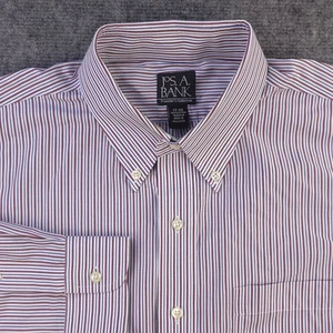 Camisa de Vestir Jos A Bank 17 33 Colección Viajeros Rojo Azul Rayas Verticales - Imagen 1 de 9