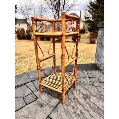 "Mesita de noche de bambú de colección/soporte para plantas/estante para libros unidad de estantería de 2 niveles 30x12""" Foto 1 de 4