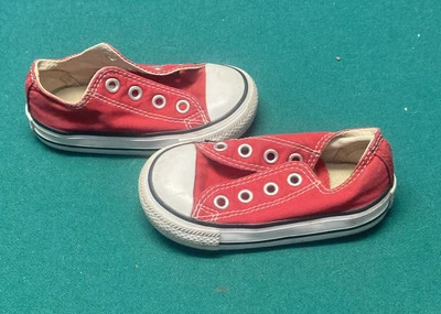 Zapatos Converse All Star para niños pequeños talla 5 color infantil rojo ¡Excelente estado! Cordones* Foto 1 de 4