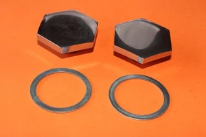 TRIUMPH T140 TR7 T150 T160 PAR TUERCAS SUPERIORES HORQUILLA CROMADAS 1973-78 97-4395 HECHAS EN REINO UNIDO - Imagen 1 de 2