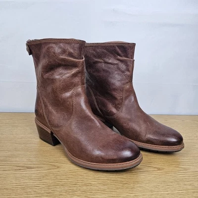 Timberland Sutherlin Bay Back Zip Slouch Brown Leather Moto Combat Boot 7.5 - Image 1 of 4