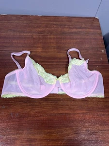 Sujetador Victoria's Secret Tease Demi sin forro 36C rosa con encaje amarillo nuevo con etiquetas - Imagen 1 de 2