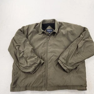 London Fog Jacket Mens 2XL Olive Green Full Zip Windbreaker Coat Lined Classic - Picture 1 of 9