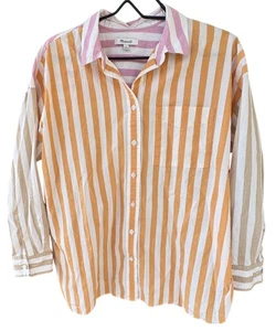Madewell Signature Popeline Oversized Shirt Damen Medium Baumwolle Langarm - Bild 1 von 8