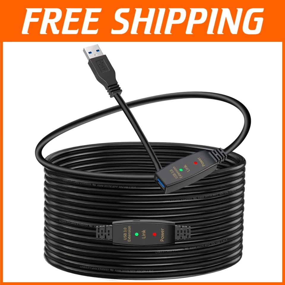 Long USB Extension Cable for Printer Scanner - 50ft - Image 1 of 4