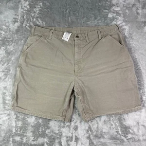 Vintage Carhartt B25 DES Tan Duck Canvas Carpenter Shorts Leder Patch Herren 42 - Bild 1 von 6