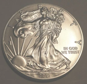 USA silver Eagle 2017 0.999 silver 1 ounce uncirculated bullion coin - Picture 1 of 2