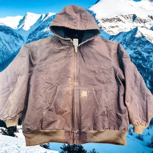 Chaqueta Carhartt Para Hombre 3XL Marrón Oscuro J130 Pato Acolchada Forrada Con Capucha Cremallera Completa - Imagen 1 de 11