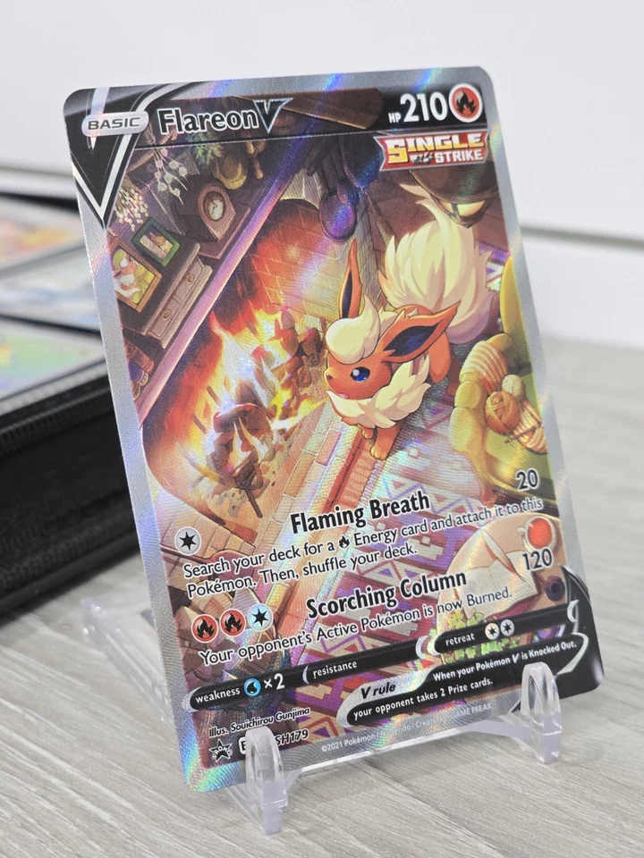 Pokémon Card TCG Flareon V SWSH179 Sword & Shield Black Star Promo Holo Rare NM - Image 1 of 4