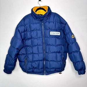 Cybertek Puffer Jacket Mens Size XXL Navy Full Zip Down Fill Ski Vintage - Picture 1 of 13