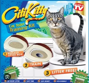 Kit de entrenamiento de inodoro CitiKitty Cat sin caja de arena sistema guía de asiento ¡CAJA ABIERTA! - Imagen 1 de 9