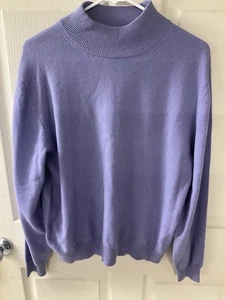 Lord & Taylor Cashmere Sweater Womens L Lavender Purple Mock Neck Luxe Capsule - Picture 1 of 6