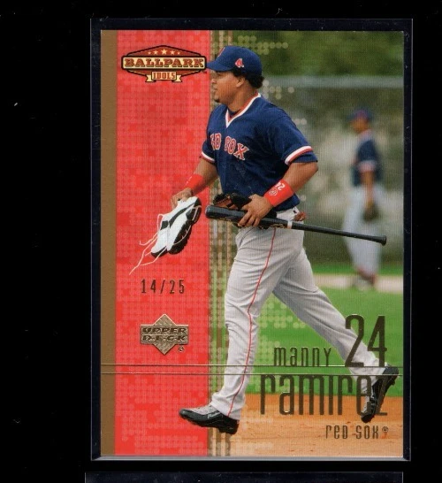2002 UPPER DECK BALLPARK IDOLS GOLD PARALLEL #53 MANNY RAMIREZ NEVER SEEN #14/25 - Image 1 of 1