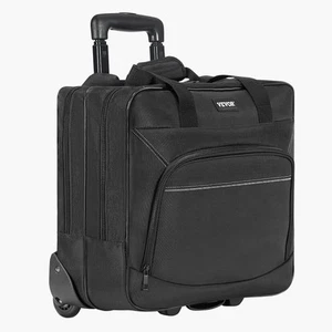 Rolling Laptop Bag 15.6 Inch Wheeled Computer Bag for Work Women & Men Black - Picture 1 of 2