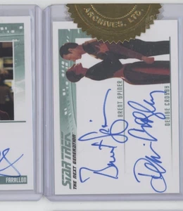 RITTENHOUSE DENISE ROSBY BRENT SPINER AUTO AUTOGRAPH SEALED DUAL STAR TREK - Picture 1 of 1