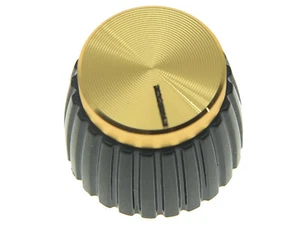 10pcs Guitar Amplifier-Knobs-Black-w-Gold-Cap-Push-on-fits-Marshall-Amplifier - Picture 1 of 6