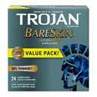 Trojan Bareskin Lubricated Thin Condoms, 24 Count Value Pack - New!