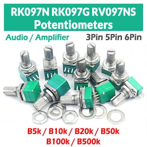 RK097N RK097G RV097NS Potentiometers 5K to 500K Audio Potentiometer Mono Stereo - Picture 1 of 27
