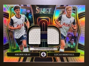 2024-25 Panini Select Premier League Dual Swatches- Archie Gray & Lucas Bergvall - Picture 1 of 2
