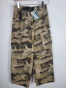 Old Navy Convertible Pants Zip Off Shorts 8 Boys Brown Camo Print Straight Leg - Picture 1 of 7
